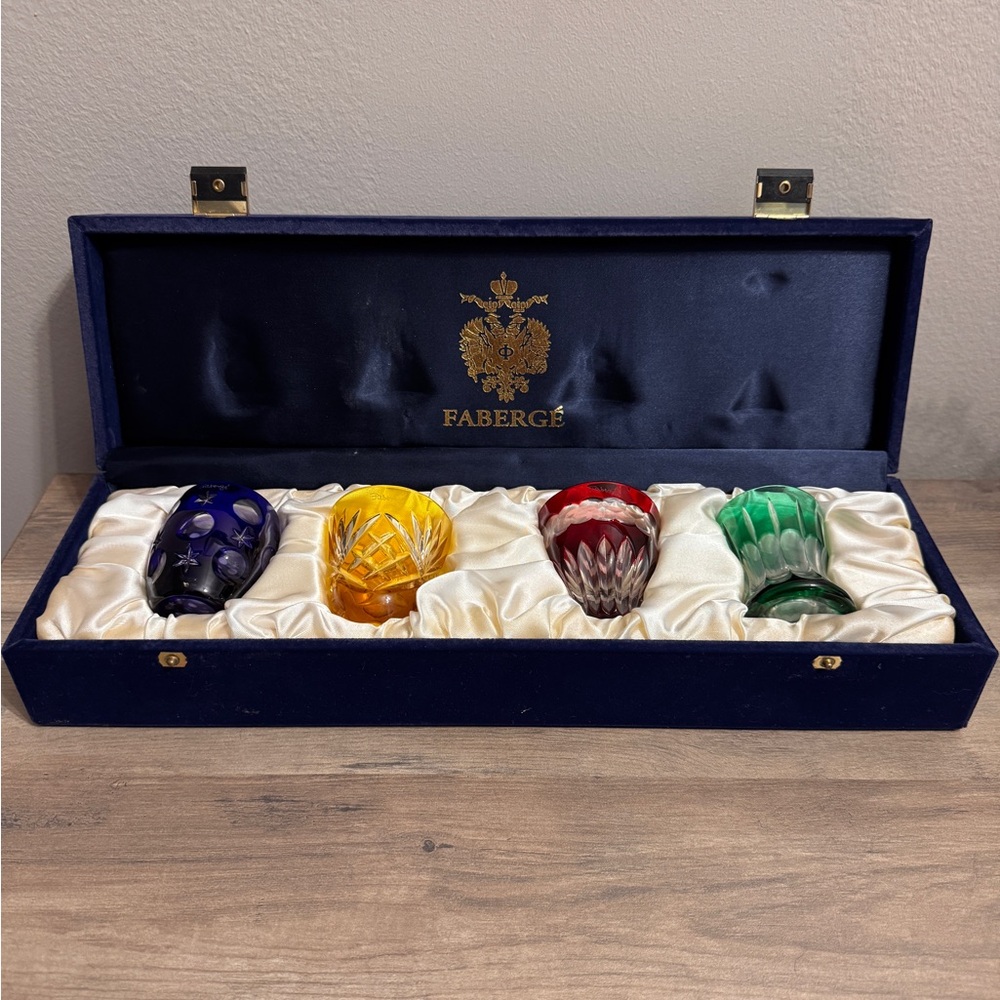 Fabergé Multicolor Crystal Shot Glass Set